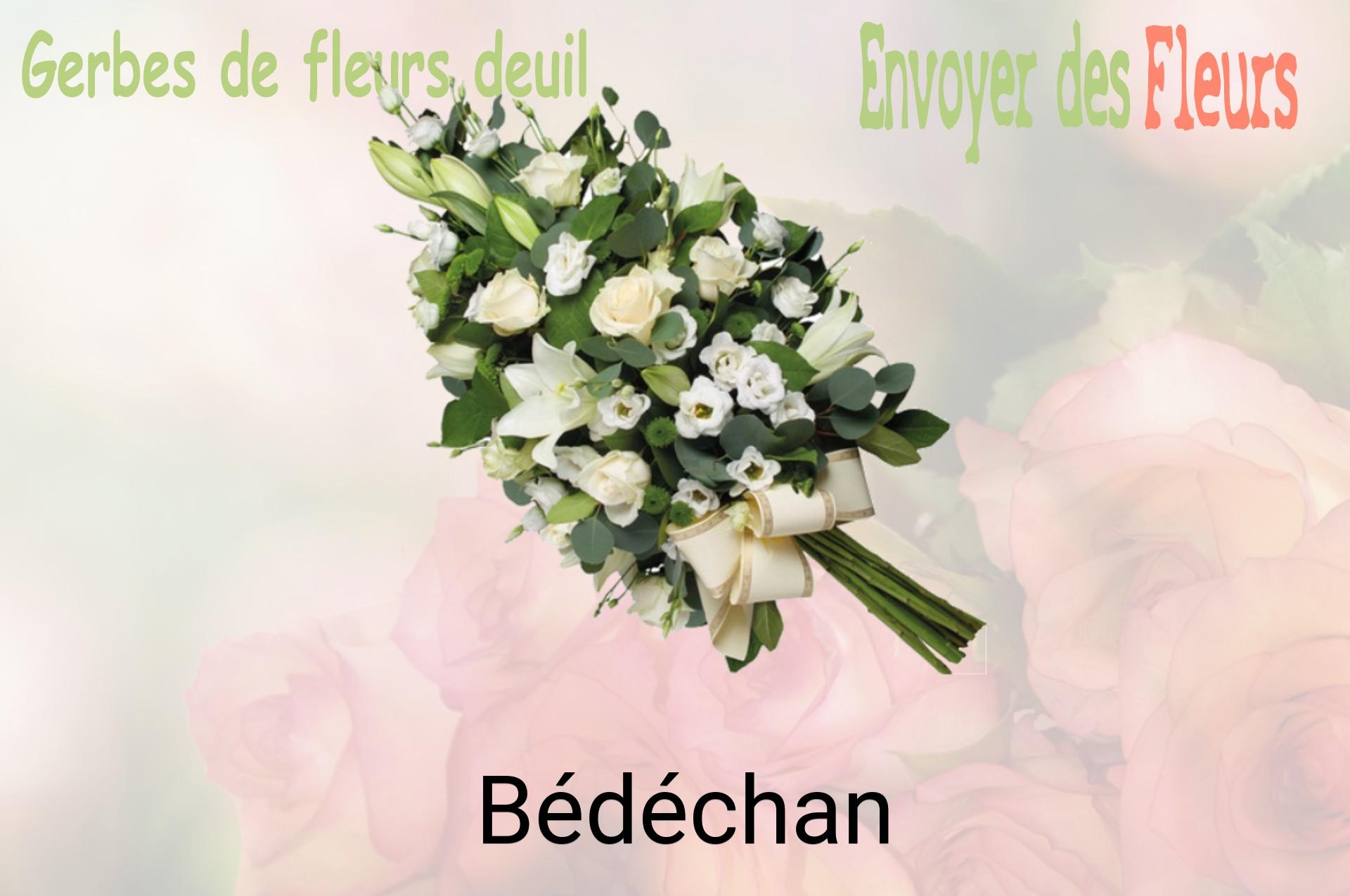 Gerbe de fleurs de deuil livrée à Bédéchan